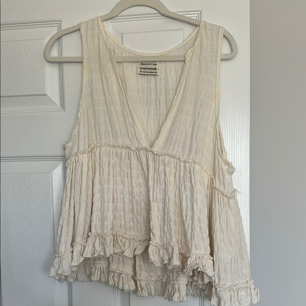 Women's Ivory Sleeveless Top